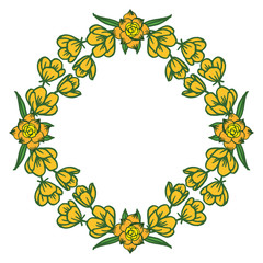 Vector illustration yellow flower frame hand drawn