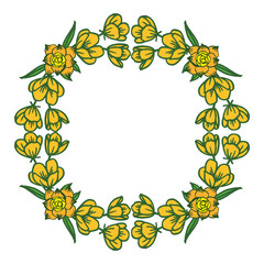 Vector illustration various colors of leaf flower frames hand drawn