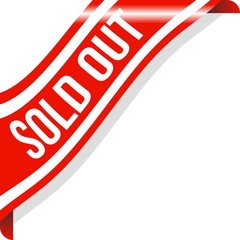 Corner Sold Out Ribbon Banner Vector, Illustration