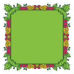 Vector illustration colorful flower frame decoration hand drawn