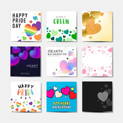 Heart background illustration set