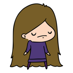 cartoon of a cute kawaii girl