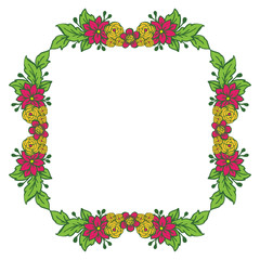 Vector illustration greeting card with colorful flower frame texture hand drawn