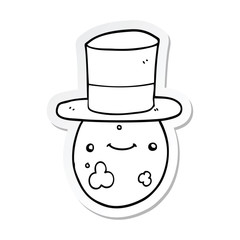 sticker of a cartoon posh egg