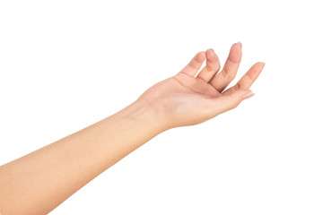 Female hand isolated on white background