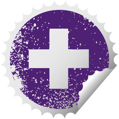 Fototapeta premium distressed circular peeling sticker symbol addition symbol