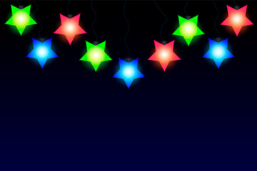 Obraz premium shining stars vector garland. Christmas decorations lights effects. vector design elements.
