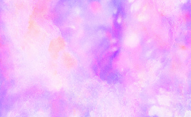 Light smooth purple and pink watercolor brush background. Soft pastel ink color hand drawn glow aquarelle smudge illustration. Abstract paper textured pattern for vintage design, retro card template