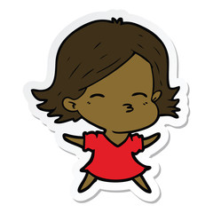 sticker of a cartoon woman