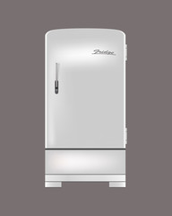 Vintage fridge. Isolated on gray background. Vector