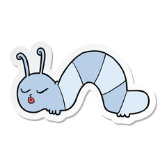 sticker of a cartoon caterpillar
