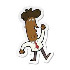 sticker of a cartoon office man