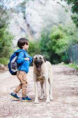 Friendship pet and child.