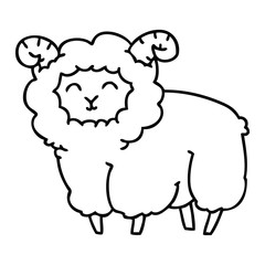 quirky line drawing cartoon ram