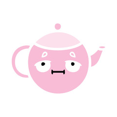 Obraz premium flat color retro cartoon teapot