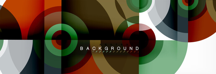 Obraz premium Round circles and triangles abstract background