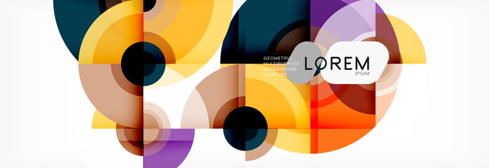 Fototapeta premium Vector circle composition, geometric minimal design illustration