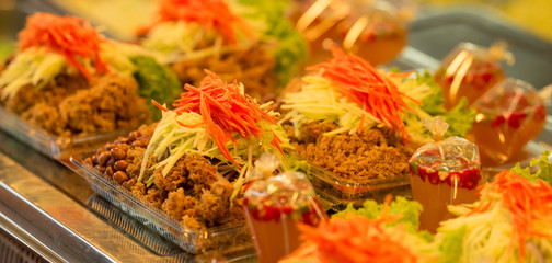 Vegetables salad Thai Street food at market