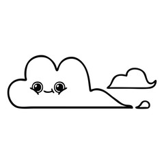 line drawing cartoon clouds