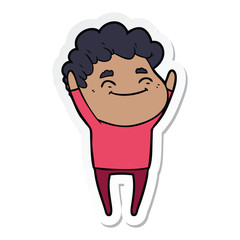 sticker of a cartoon friendly man