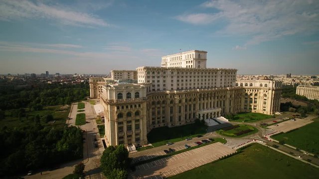 Aerial Romania Bucharest June 2018 Sunny Day 15mm Wide Angle 4K Inspire 2 Prores  Aerial video of downtown Bucharest in Romania on a beautiful sunny day with a wide angle lens