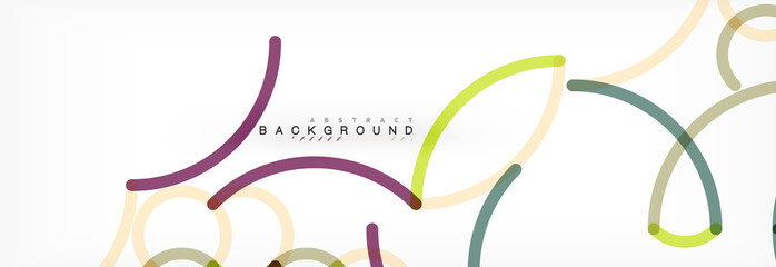 Curly lines abstract background, color overlapping linear texture