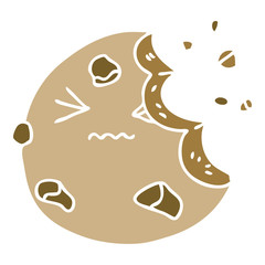 quirky hand drawn cartoon munched cookie