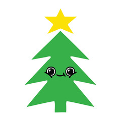 Fototapeta premium flat color retro cartoon christmas tree