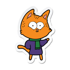sticker of a cartoon cat