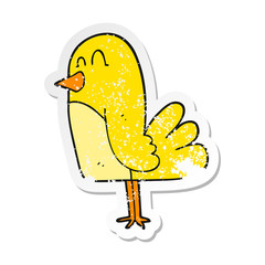 retro distressed sticker of a cartoon bird