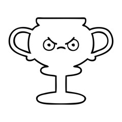 line drawing cartoon trophy