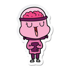 sticker of a happy cartoon robot