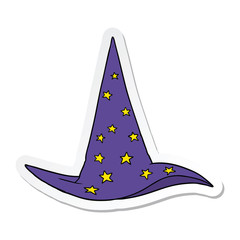 Fototapeta premium sticker of a cartoon wizard hat