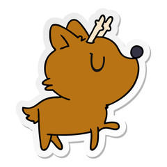 sticker cartoon of  kawaii cute deer
