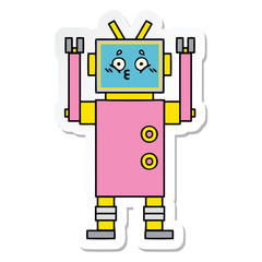 sticker of a cute cartoon robot