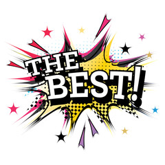 The Best! Comic Text in Pop Art Style.