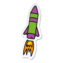 sticker cartoon doodle of a space rocket