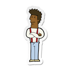 sticker of a cartoon annoyed man