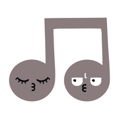 flat color retro cartoon musical note
