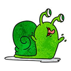 textured cartoon of a slimy snail