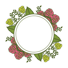 Vector illustration design floral frame blooms hand drawn