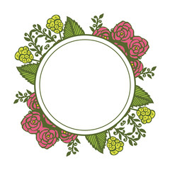Vector illustration design floral frame blooms hand drawn