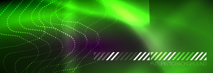 Glowing neon abstract lines, techno futuristic template