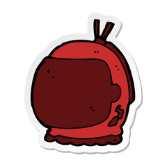sticker of a cartoon astronaut helmet