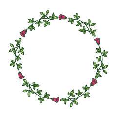 Vector illustration beauty crowd floral frame hand drawn