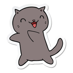 sticker of a cartoon cat