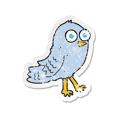 retro distressed sticker of a cartoon bird