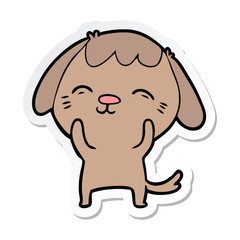 sticker of a happy cartoon dog
