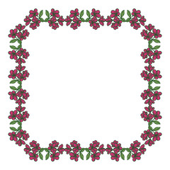 Vector illustration beauty crowd floral frame hand drawn