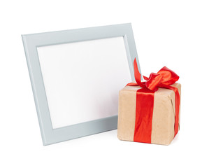 gift box with ribbon bow isolated on white background